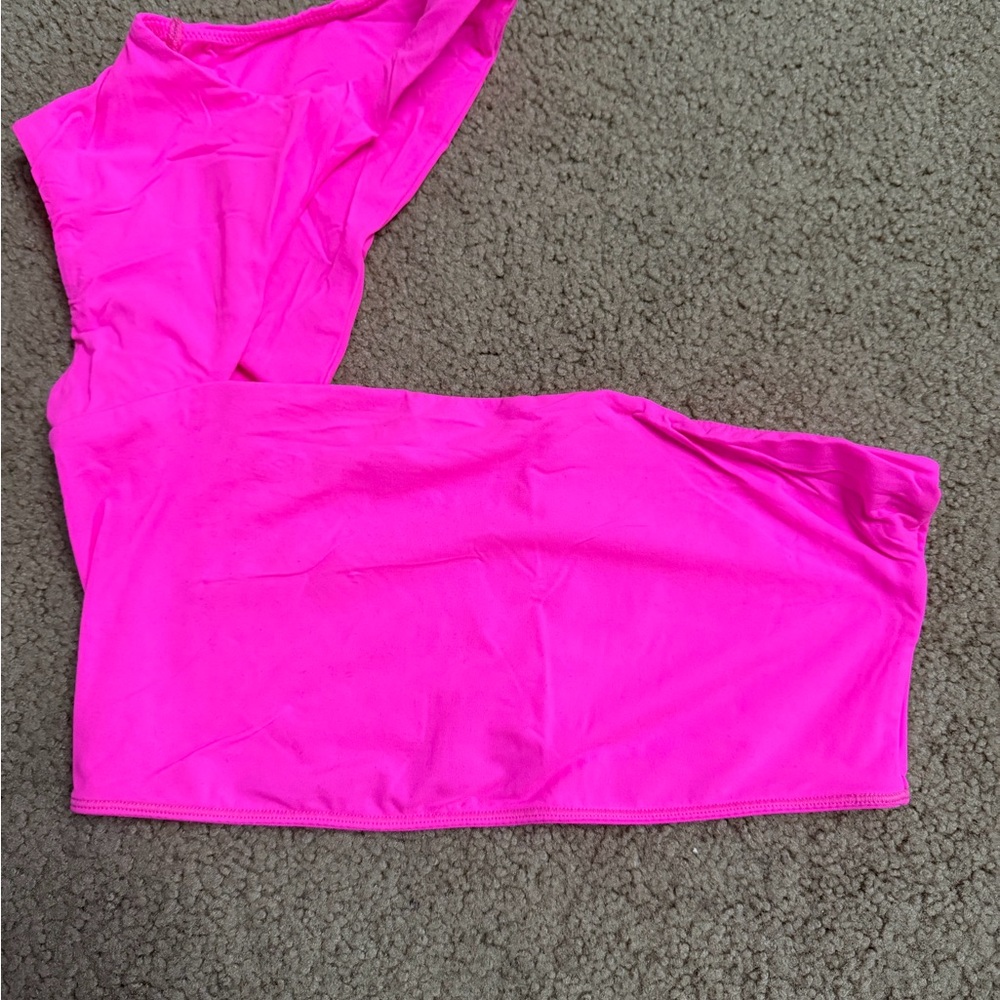 SKIMS Bright Pink Crop Top